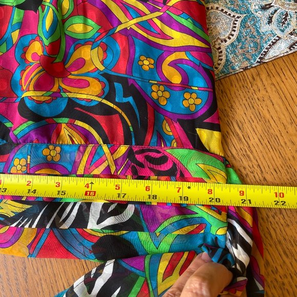 Diane Freis Two Piece Psychedelic Drop Waist Skirt Set Vintage Boho Festival VTG - Picture 15 of 16